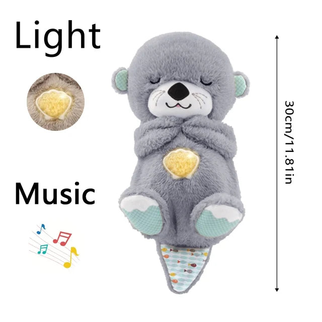 Sleepy Cuddly Toy™ - Ruhiger Schlaf - Schlafenszeit-Kuscheltier Otter Grau | Pädagogisches Holzspielzeug von Mein Kleines Baby