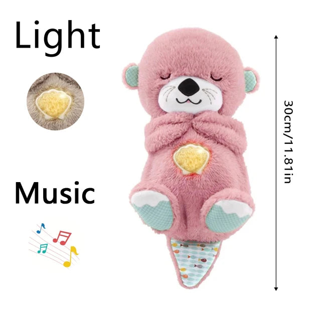 Sleepy Cuddly Toy™ - Ruhiger Schlaf - Schlafenszeit-Kuscheltier Otter Rosa | Pädagogisches Holzspielzeug von Mein Kleines Baby
