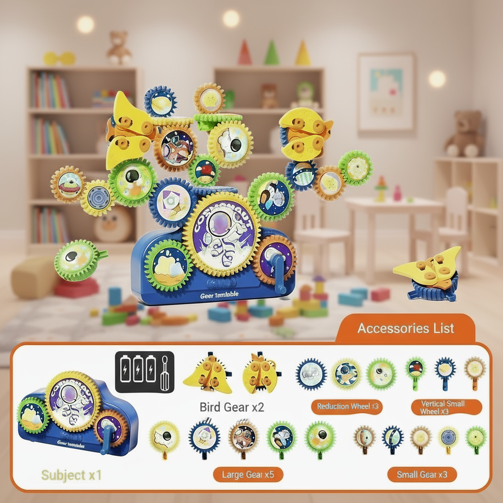 SmartGears– Lernen&Spaß - 3D-Elektrogetriebe-Spielset Weltraum | Pädagogisches Holzspielzeug von Mein Kleines Baby