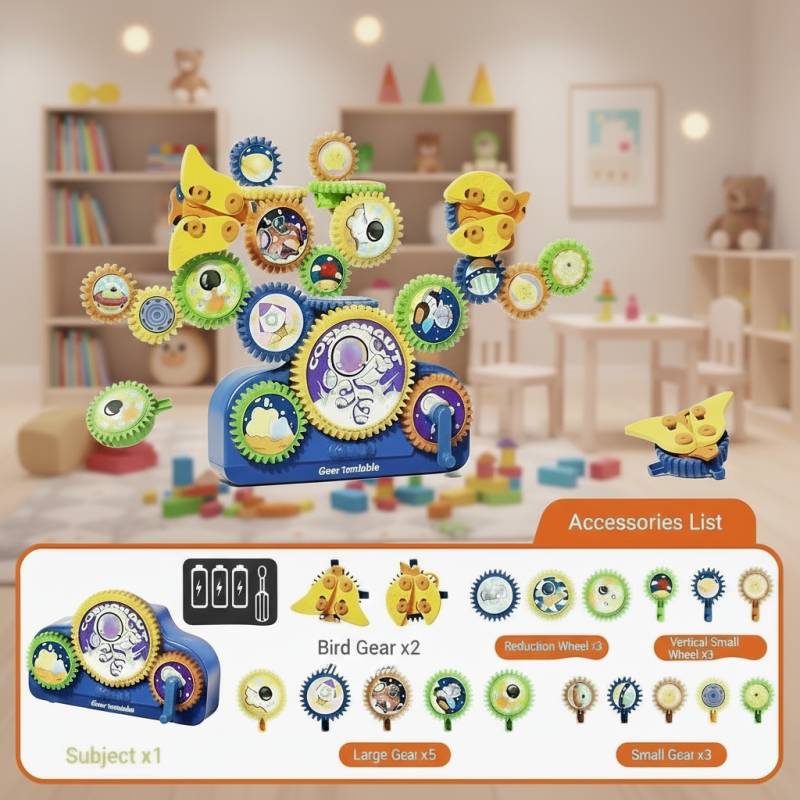 SmartGears– Lernen&Spaß - 3D-Elektrogetriebe-Spielset Weltraum | Pädagogisches Holzspielzeug von Mein Kleines Baby