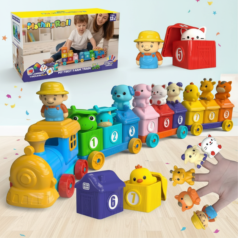 SmartTrain – Lernreich & unterhaltsam – Spielzeug-Eisenbahnset für Kinder Nutztiere | Pädagogisches Holzspielzeug SmartTrain – Lernreich & unterhaltsam – Spielzeug-Eisenbahnset für Kinder Nutztiere | Pädagogisches Holzspielzeug von Mein Kleines Baby