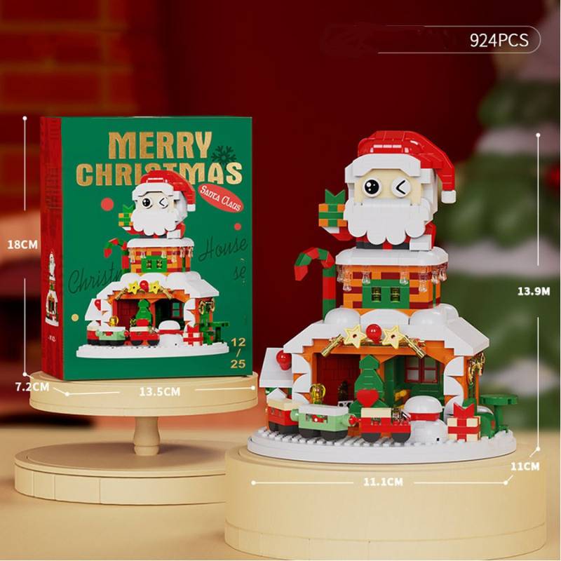 SnowieBlocks– Süß&lustig– Weihnachtsbauklötze Großer Weihnachtsmann | Pädagogisches Holzspielzeug von Mein Kleines Baby