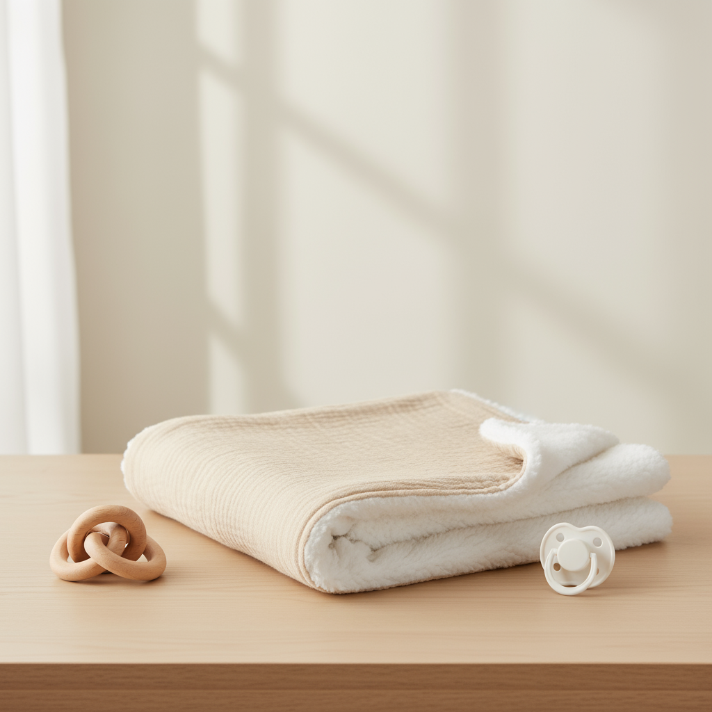 SnuggleBear– Premium Dicke&Weiche Babydecke Hafer | Pädagogisches Holzspielzeug von Mein Kleines Baby