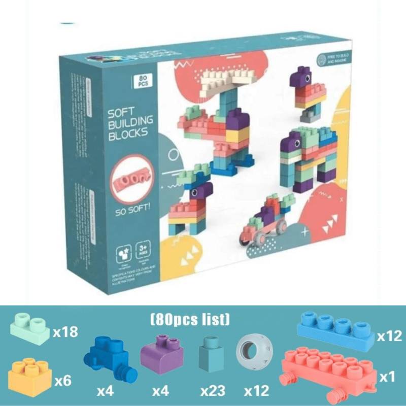 Soft Building Blocks™ | Bauspaß für jedes Kind - Weiche Bausteine 80 Stück (50 + 30 GRATIS) - €44.95 - fast ausverkauft | Pädagogisches Holzspielzeug von Mein Kleines Baby