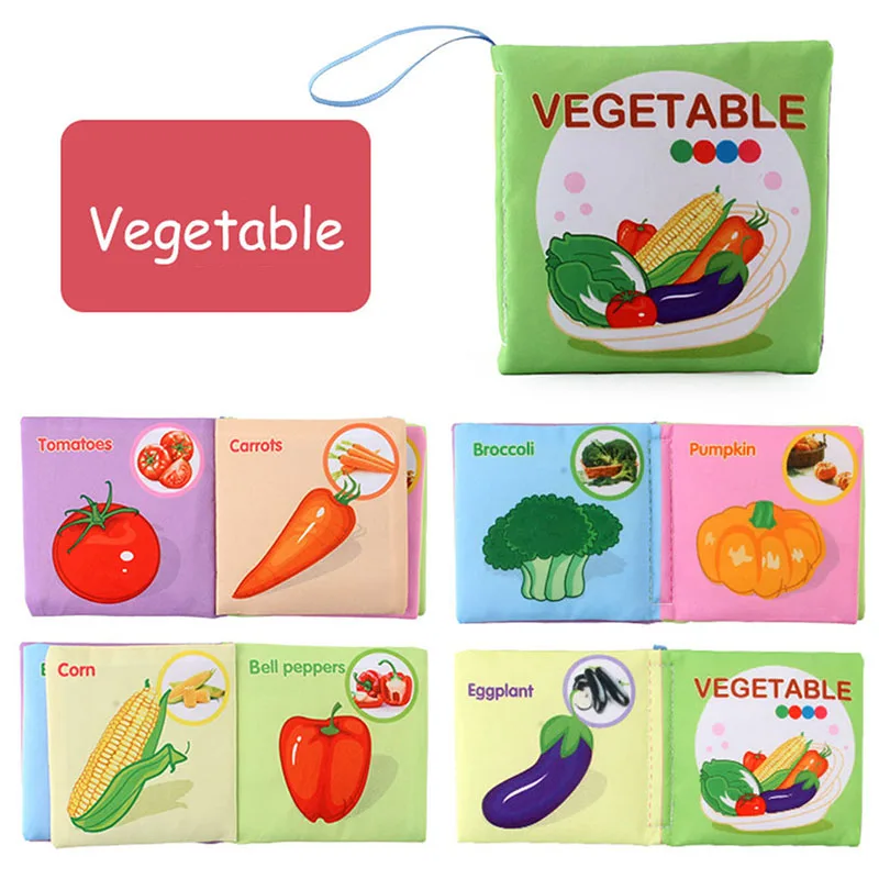 Soft Tail Book™ – Weicher Schweif Spaß – Sensorisches Tier-Babybuch Gemüse | Pädagogisches Holzspielzeug von Mein Kleines Baby