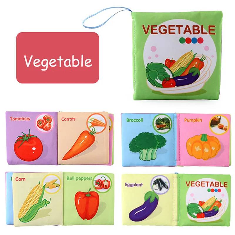Soft Tail Book™ – Weicher Schweif Spaß – Sensorisches Tier-Babybuch Gemüse | Pädagogisches Holzspielzeug von Mein Kleines Baby