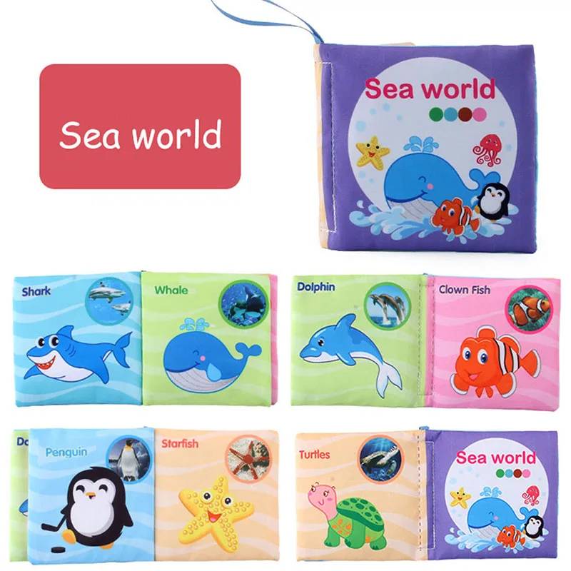Soft Tail Book™ – Weicher Schweif Spaß – Sensorisches Tier-Babybuch Meereswelt klein | Pädagogisches Holzspielzeug von Mein Kleines Baby