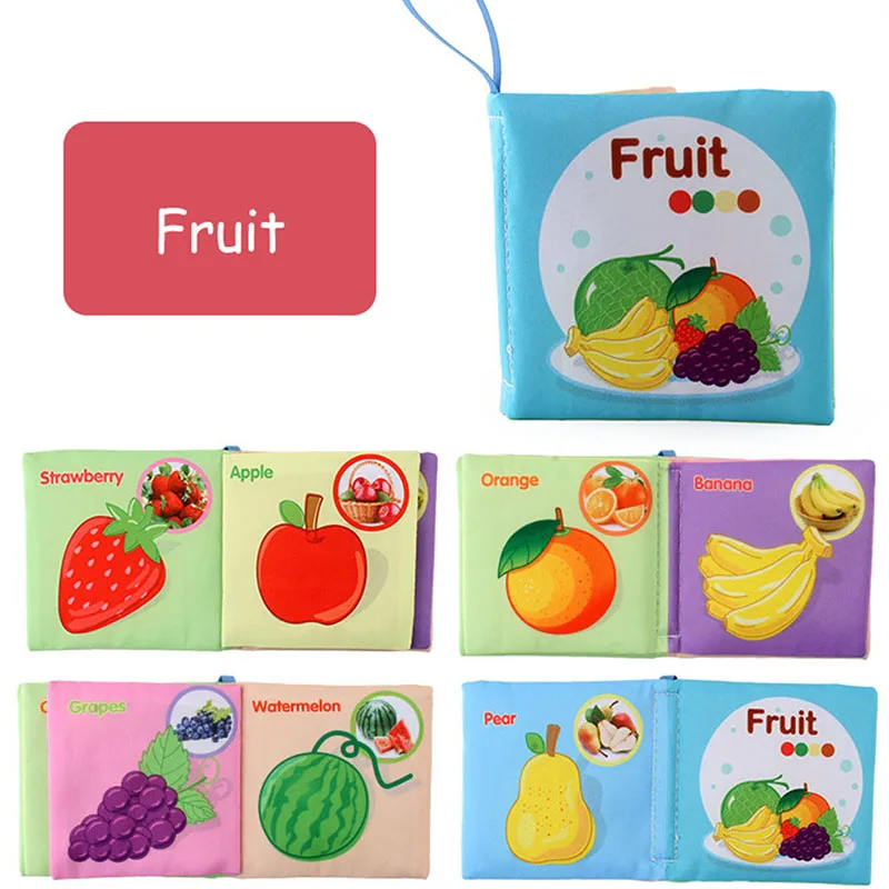 Soft Tail Book™ – Weicher Schweif Spaß – Sensorisches Tier-Babybuch Obst | Pädagogisches Holzspielzeug von Mein Kleines Baby