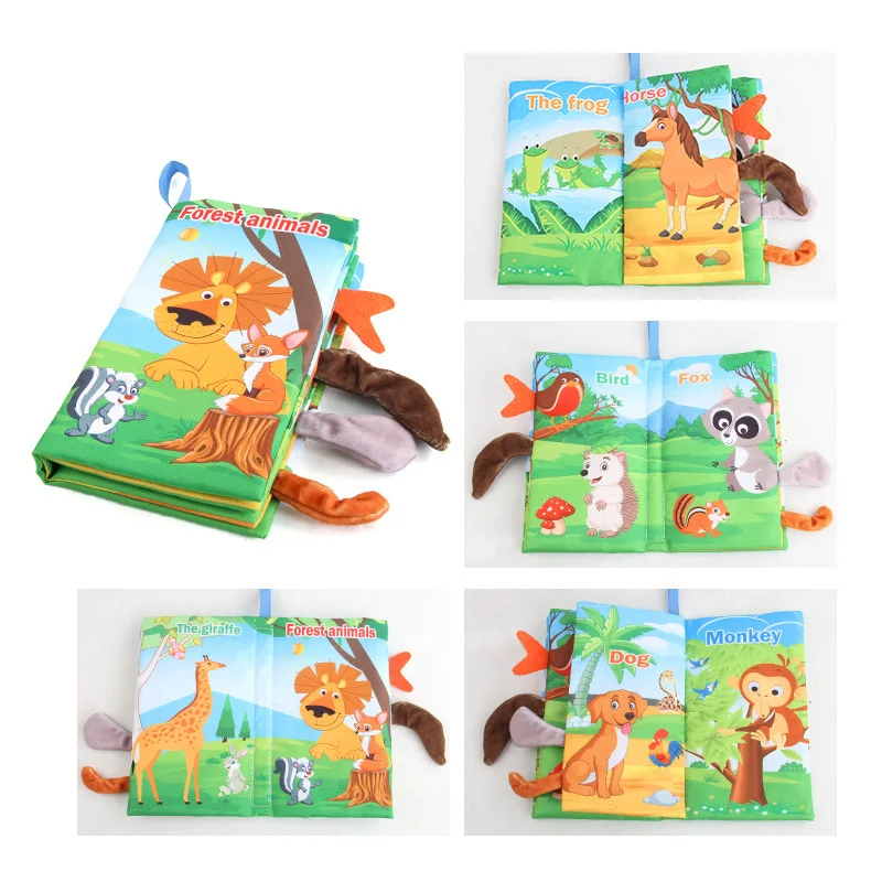 Soft Tail Book™ – Weicher Schweif Spaß – Sensorisches Tier-Babybuch Waldtiere | Pädagogisches Holzspielzeug von Mein Kleines Baby