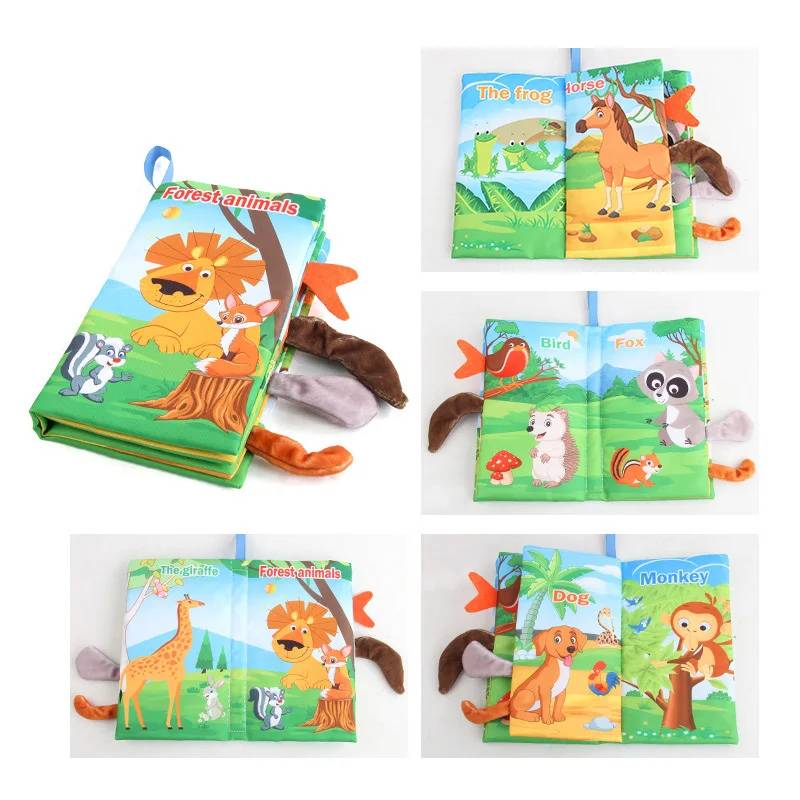 Soft Tail Book™ – Weicher Schweif Spaß – Sensorisches Tier-Babybuch Waldtiere | Pädagogisches Holzspielzeug von Mein Kleines Baby