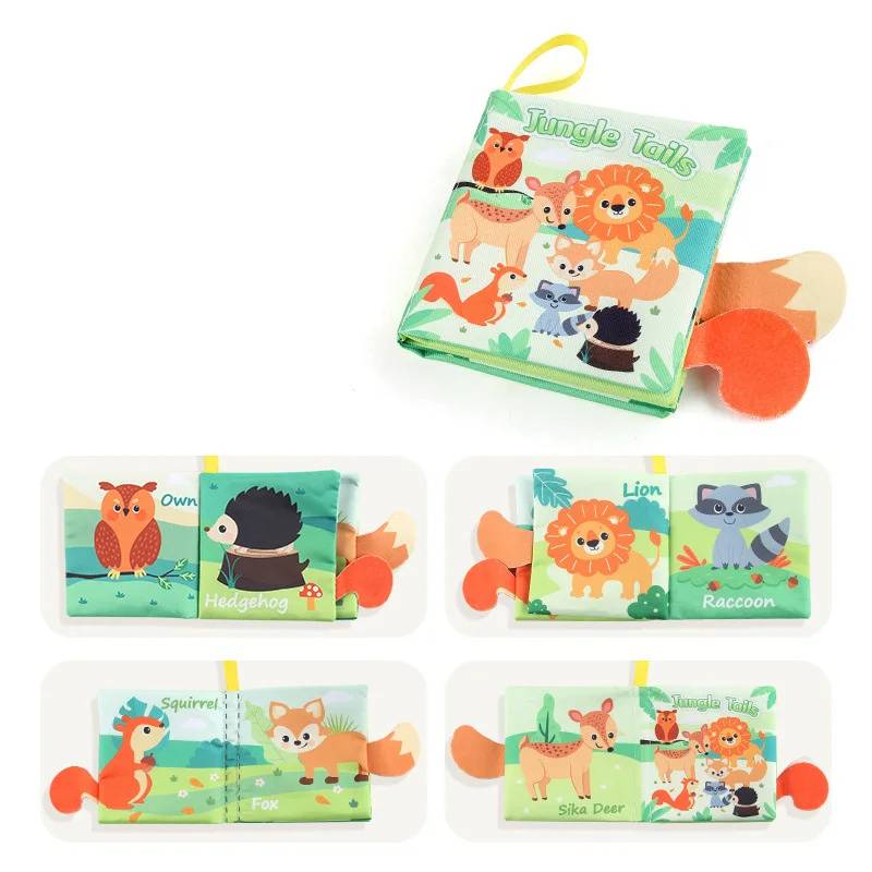 Soft Tail Book™ – Weicher Schweif Spaß – Sensorisches Tier-Babybuch Waldtiere klein | Pädagogisches Holzspielzeug von Mein Kleines Baby