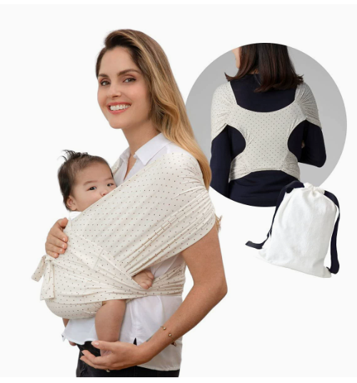 SoftNest - Bequem, atmungsaktiv und sicher – ergonomische Babytrage Minimalistisches Gitter Weiß | Pädagogisches Holzspielzeug von Mein Kleines Baby