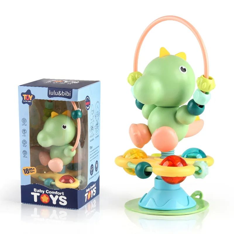 Soothing Rattle Toy™ - Sensorisches Babyspielzeug mit Saugnapf Dino-Kugeln | Pädagogisches Holzspielzeug von Mein Kleines Baby