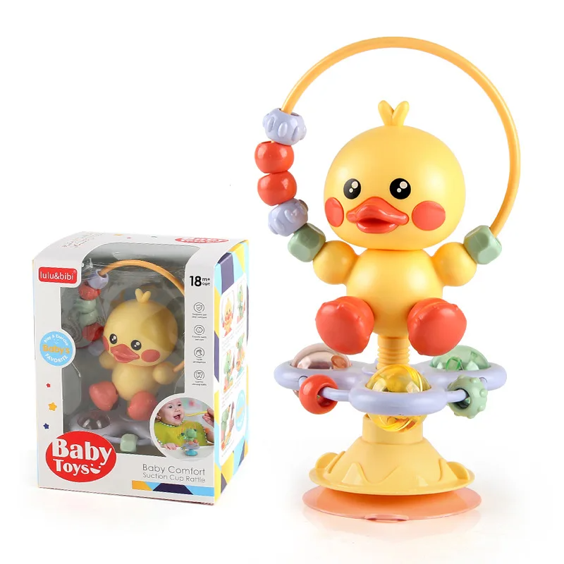 Soothing Rattle Toy™ - Sensorisches Babyspielzeug mit Saugnapf Eend Ballen | Pädagogisches Holzspielzeug von Mein Kleines Baby