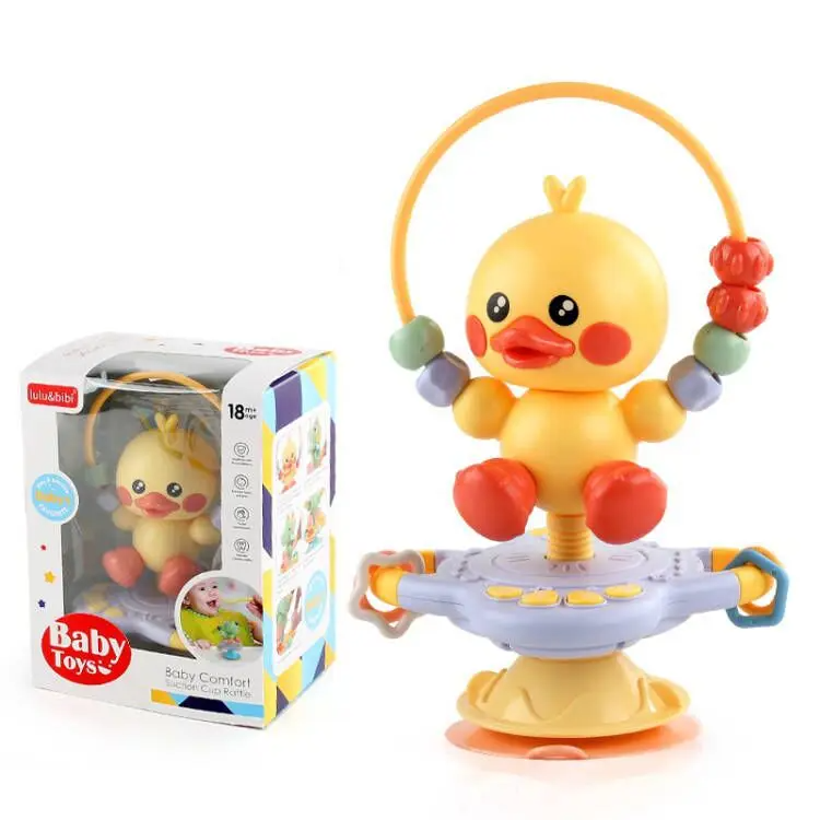 Soothing Rattle Toy™ - Sensorisches Babyspielzeug mit Saugnapf Eend Ringen | Pädagogisches Holzspielzeug von Mein Kleines Baby
