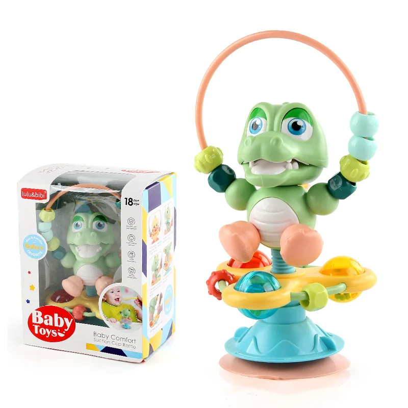 Soothing Rattle Toy™ - Sensorisches Babyspielzeug mit Saugnapf Krokodilballen | Pädagogisches Holzspielzeug von Mein Kleines Baby