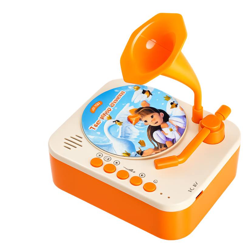 Sound Spinner™ – Geschichten&Lieder - Spielzeug-Grammophon Orange | Pädagogisches Holzspielzeug von Mein Kleines Baby