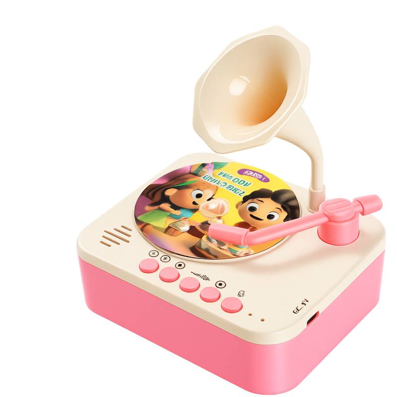 Sound Spinner™ – Geschichten&Lieder - Spielzeug-Grammophon Rosa | Pädagogisches Holzspielzeug von Mein Kleines Baby