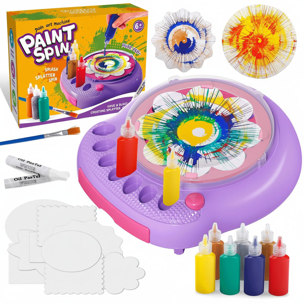 SpinArt – Kreativ & Lernreich – DIY-Farbspinnmaschine Lila | Pädagogisches Holzspielzeug SpinArt – Kreativ & Lernreich – DIY-Farbspinnmaschine Lila | Pädagogisches Holzspielzeug von Mein Kleines Baby