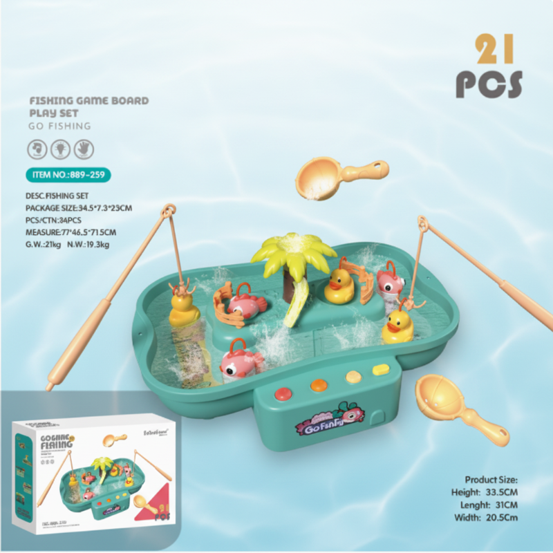 SplashCatch – Motorik & Spaß - Entenküken-Angelspiel Grün Fisch & Ente | Pädagogisches Holzspielzeug von Mein Kleines Baby