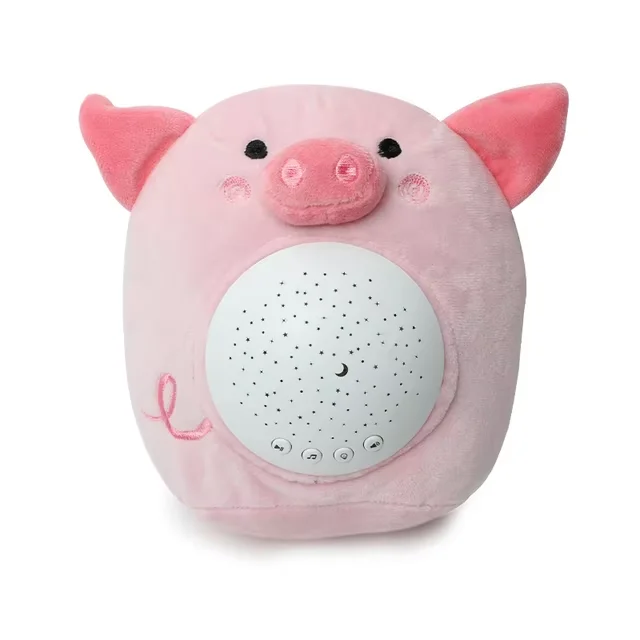 StarPlush– Weich&beruhigend– Kuscheltier mit Nachtlichtprojektor Schwein | Pädagogisches Holzspielzeug von Mein Kleines Baby