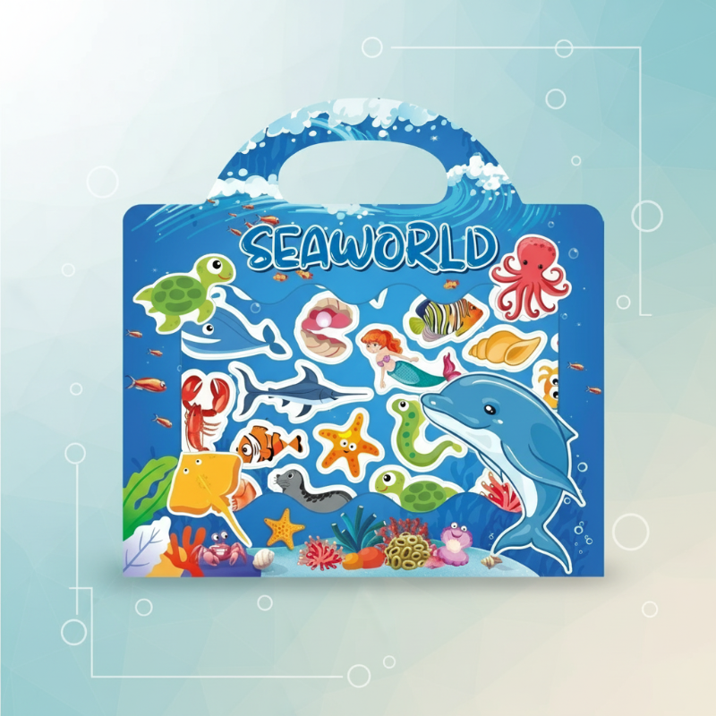 StickerFun– Farbenfroh und lehrreich - Wiederverwendbares Stickerbuch Ozean | Pädagogisches Holzspielzeug von Mein Kleines Baby