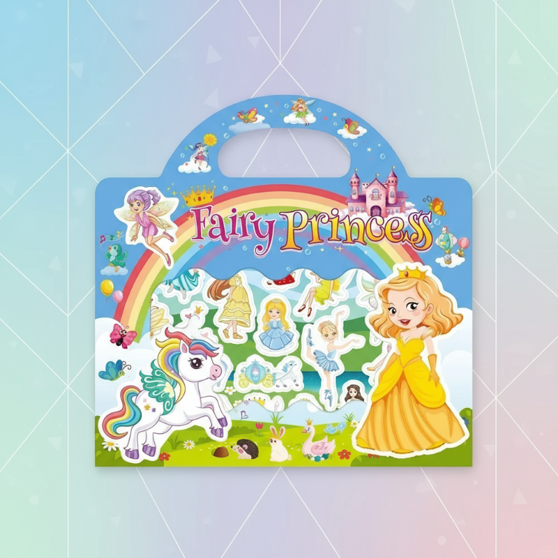 StickerFun– Farbenfroh und lehrreich - Wiederverwendbares Stickerbuch Prinzessin | Pädagogisches Holzspielzeug von Mein Kleines Baby