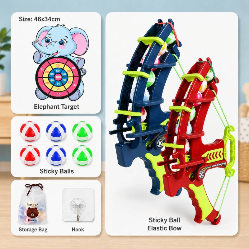 Sticky Ball Shooting Game – Aktiv & Interaktiv – Dartspiel-Set Elefant / Blauw | Pädagogisches Holzspielzeug Sticky Ball Shooting Game – Aktiv & Interaktiv – Dartspiel-Set Elefant / Blauw | Pädagogisches Holzspielzeug von Mein Kleines Baby