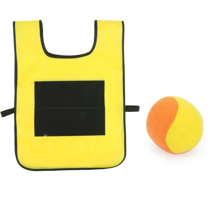 Sticky Shot– Werfen&Kleben– Sportliche Klebeweste Gelb / Klein (Kinder) | Pädagogisches Holzspielzeug von Mein Kleines Baby