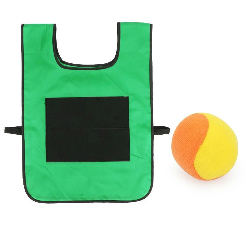 Sticky Shot– Werfen&Kleben– Sportliche Klebeweste Grün / Klein (Kinder) | Pädagogisches Holzspielzeug von Mein Kleines Baby