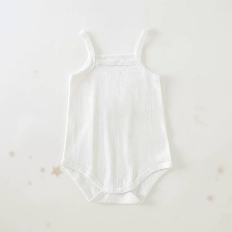 Summer Bodysuit – Leicht & bequem – Gestrickter Baby-Strampler Weiß / 100 (12–18 Monate) | Pädagogisches Holzspielzeug von Mein Kleines Baby