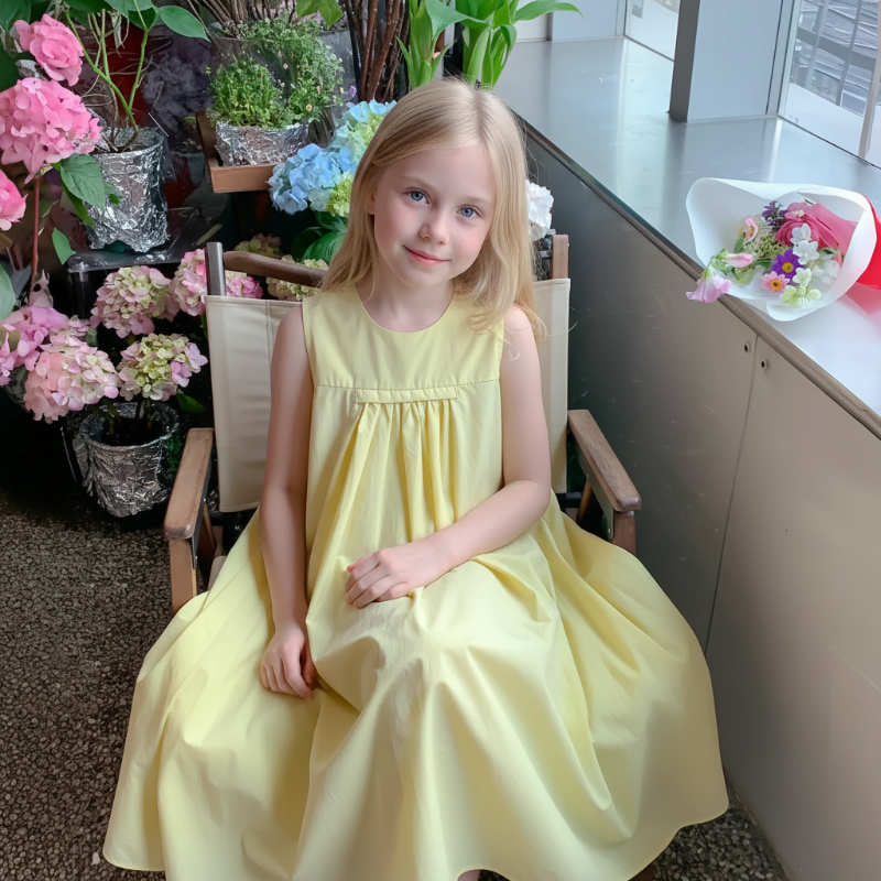 Summer Dress – Leicht & sommerlich – Gelbes Sommerkleid Gelb / 140 (7–8 Jahre) | Pädagogisches Holzspielzeug von Mein Kleines Baby