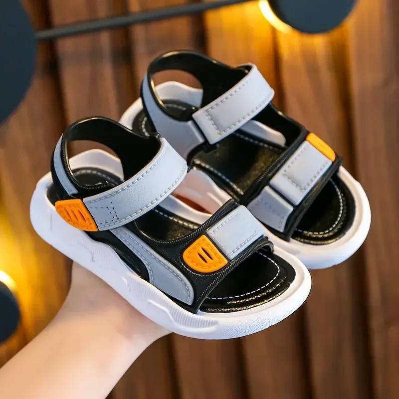 Summer Soft Sole – Komfort & Rutschfestigkeit – Kindersandalen Grå-orange / 29 (5–6 Jahre 17.5 cm) | Pädagogisches Holzspielzeug von Mein Kleines Baby
