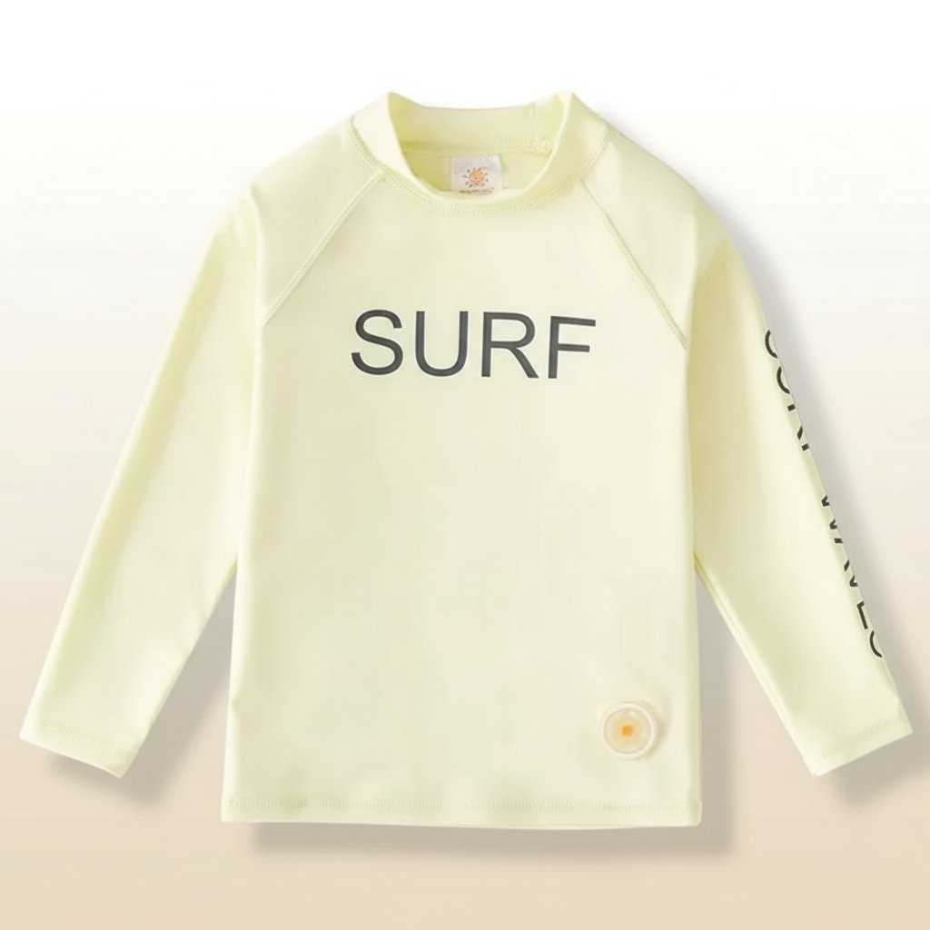 SunShield– Schützend&Flexibel– Langärmliges Surfshirt für Kinder mit UPF 50+ Creme / Gebrochenes Weiß / 140 (8–9 Jahre) | Pädagogisches Holzspielzeug von Mein Kleines Baby