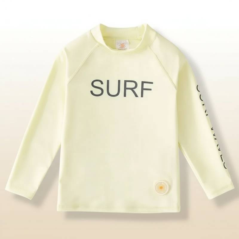 SunShield– Schützend&Flexibel– Langärmliges Surfshirt für Kinder mit UPF 50+ Creme / Gebrochenes Weiß / 140 (8–9 Jahre) | Pädagogisches Holzspielzeug von Mein Kleines Baby