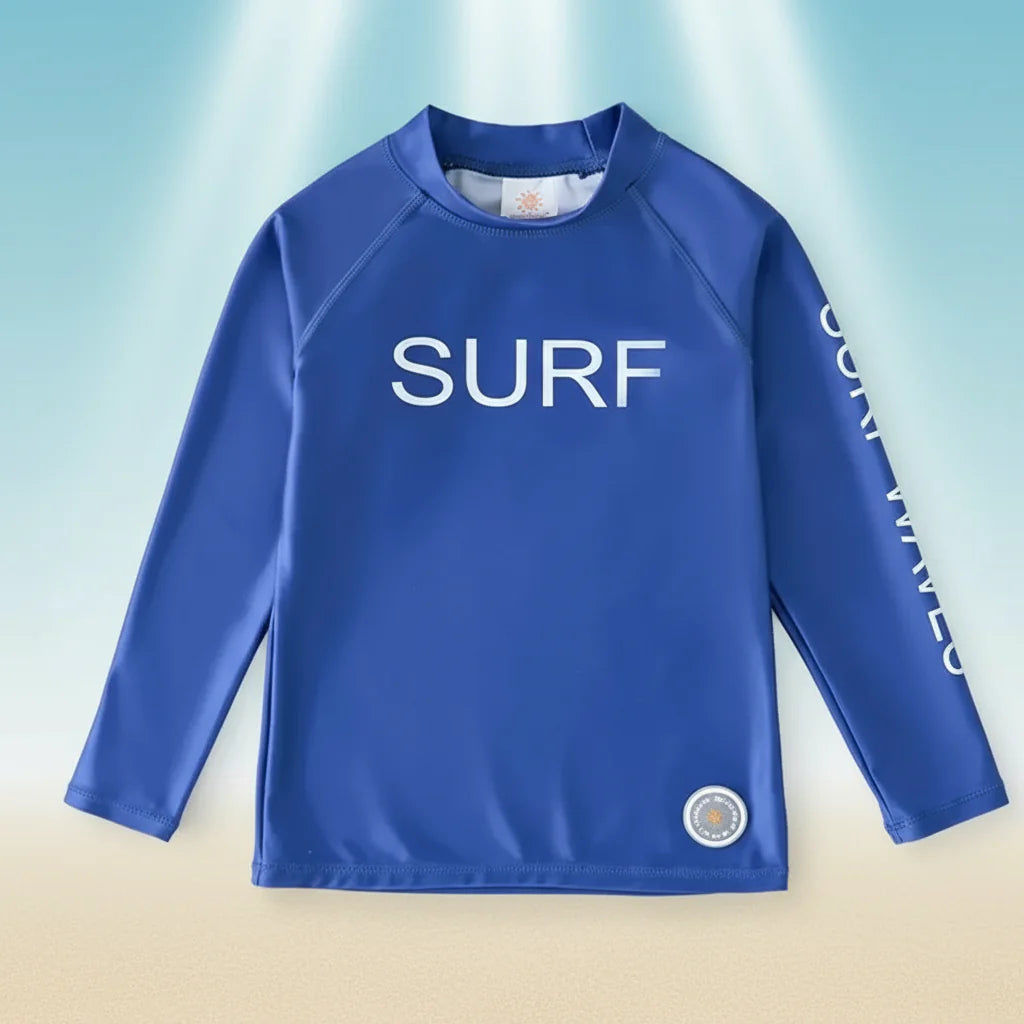SunShield– Schützend&Flexibel– Langärmliges Surfshirt für Kinder mit UPF 50+ Dunkelblau / 140 (8–9 Jahre) | Pädagogisches Holzspielzeug von Mein Kleines Baby