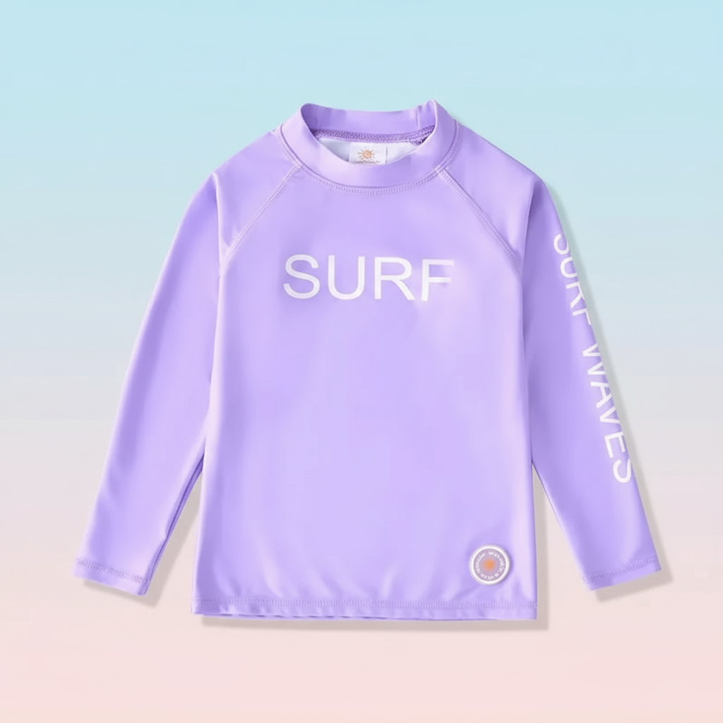 SunShield– Schützend&Flexibel– Langärmliges Surfshirt für Kinder mit UPF 50+ Lavendel / Hellviolett / 160 (11–12 Jahre) | Pädagogisches Holzspielzeug von Mein Kleines Baby