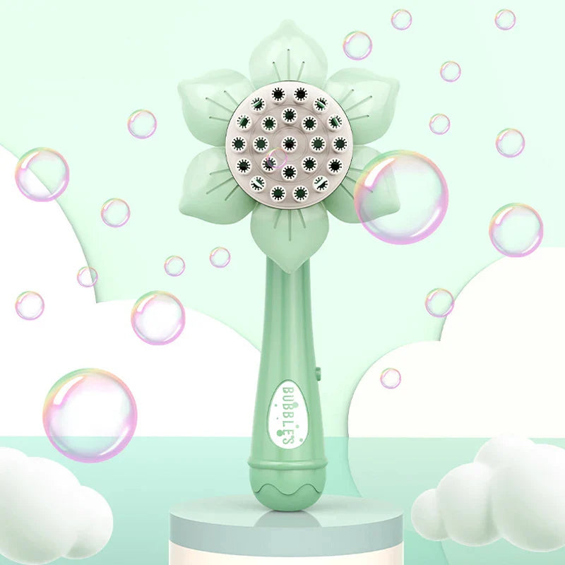 Sunflower Bubblegun™ - Seifenblasenparty - Seifenblasenblume Grün | Pädagogisches Holzspielzeug von Mein Kleines Baby