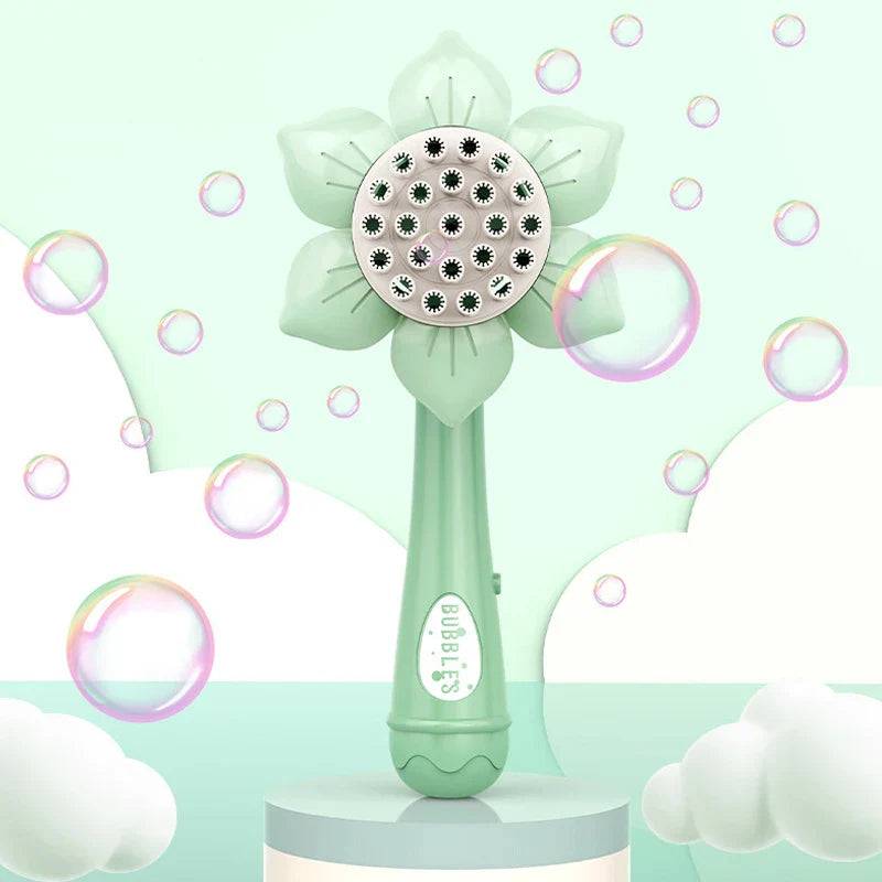 Sunflower Bubblegun™ - Seifenblasenparty - Seifenblasenblume Grün | Pädagogisches Holzspielzeug von Mein Kleines Baby