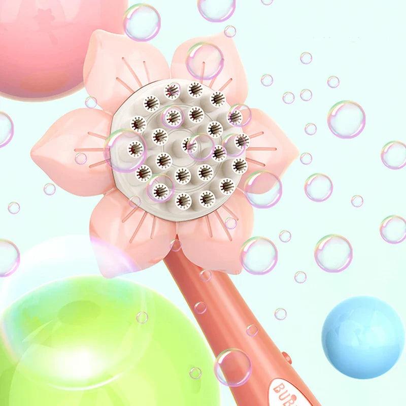 Sunflower Bubblegun™ - Seifenblasenparty - Seifenblasenblume Rosa | Pädagogisches Holzspielzeug von Mein Kleines Baby