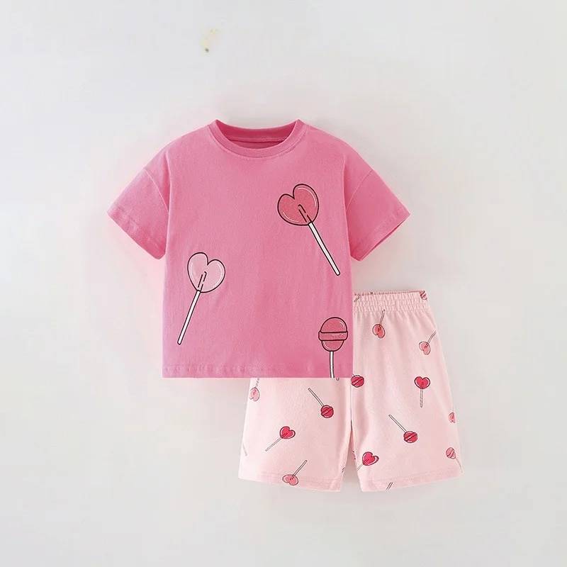 SunnyBloom– Sommer&Niedlich– Passendes Sommerset Rosa Lutscher / 140 (6-7 Jahre) | Pädagogisches Holzspielzeug von Mein Kleines Baby