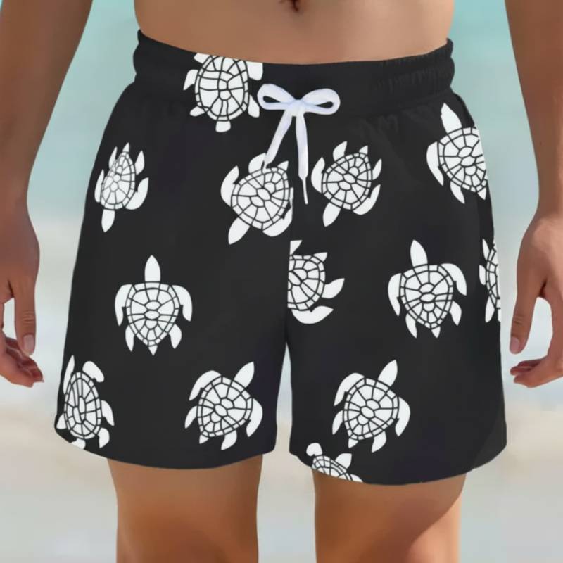 SunnySplash – Let og behagelig – Badeshorts til drenge Sort skildpadde / 200 (13–14 år) | Pädagogisches Holzspielzeug von Mein Kleines Baby