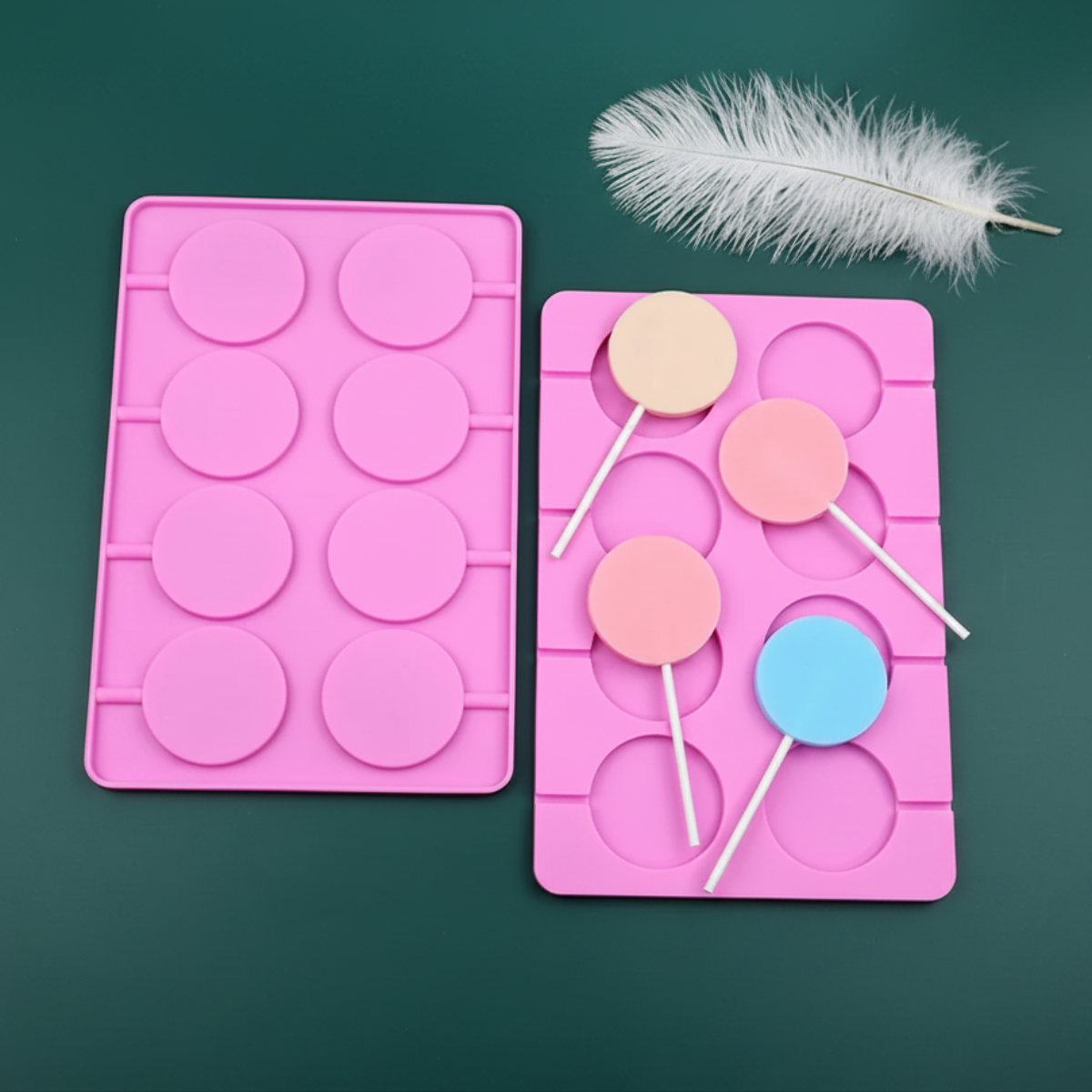 SweetPop – Bewusst verwöhnen – Silikon-Lutscher-Formen-Set 8x Rund | Pädagogisches Holzspielzeug von Mein Kleines Baby