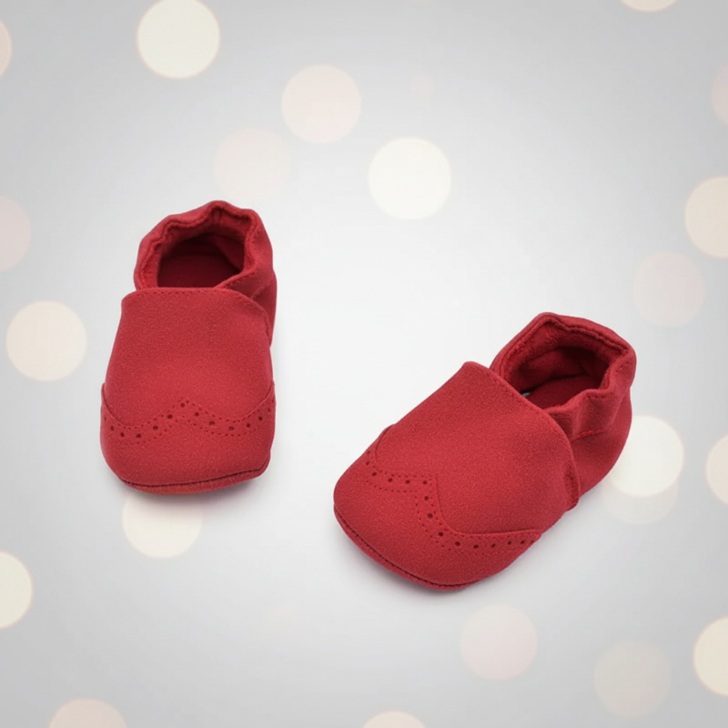 SweetSteps – Weich & rutschfest – Babyschuhe Rot / 11 (0–6 Monate) | Pädagogisches Holzspielzeug von Mein Kleines Baby