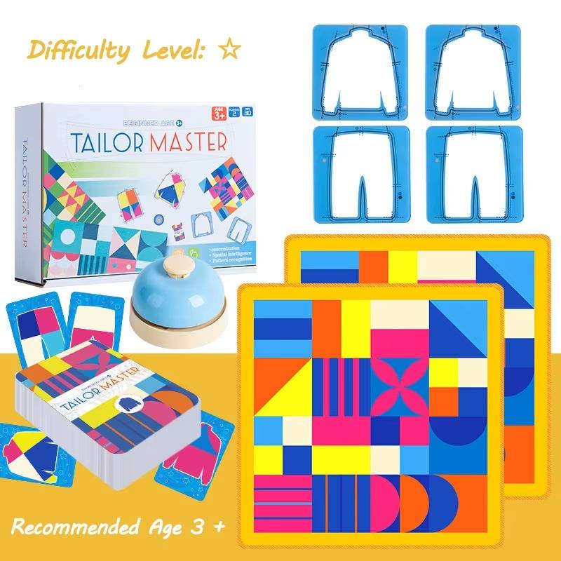 Tailor Master™ – Trainiert die Koordination von Hand und Auge – Schneider Kartenspiel Gelb | Pädagogisches Holzspielzeug von Mein Kleines Baby