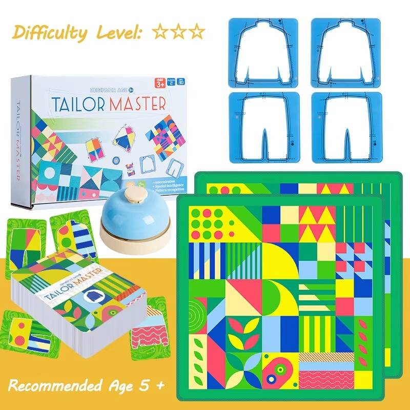 Tailor Master™ – Trainiert die Koordination von Hand und Auge – Schneider Kartenspiel Grün | Pädagogisches Holzspielzeug von Mein Kleines Baby