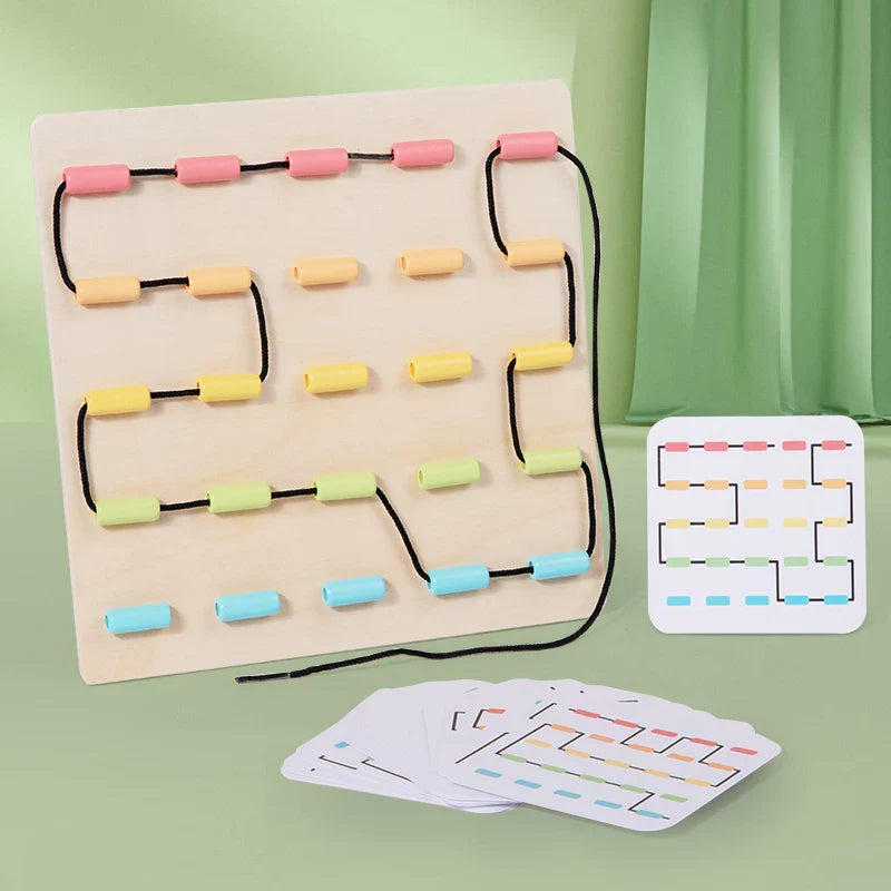 Tangle Toys™ - Knüpfen&Färben - Legen von Mustern mit Schnur | Pädagogisches Holzspielzeug von Mein Kleines Baby