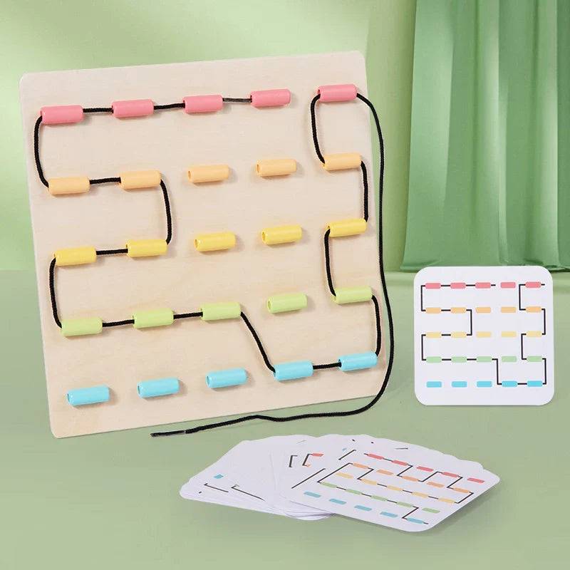Tangle Toys™ - Knüpfen&Färben - Legen von Mustern mit Schnur | Pädagogisches Holzspielzeug von Mein Kleines Baby