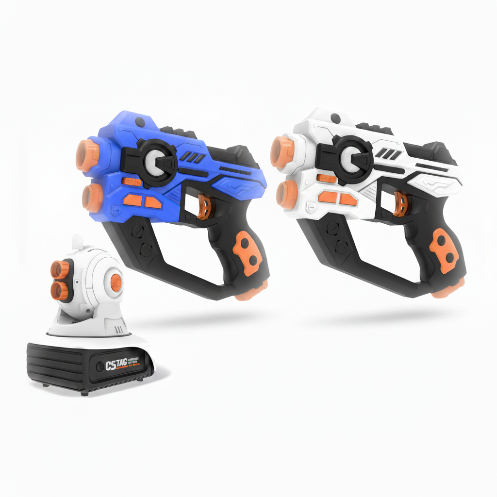 TargetPro – Wettkampf & Abenteuer – Laser-Schießspiel-Set mit Pistolen Kampfblaster | Pädagogisches Holzspielzeug von Mein Kleines Baby