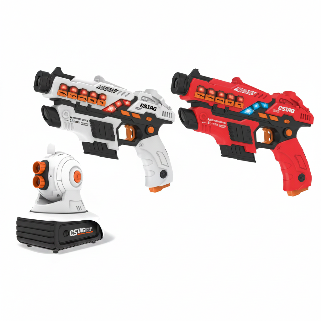 TargetPro – Wettkampf & Abenteuer – Laser-Schießspiel-Set mit Pistolen Taktischer Blaster | Pädagogisches Holzspielzeug von Mein Kleines Baby